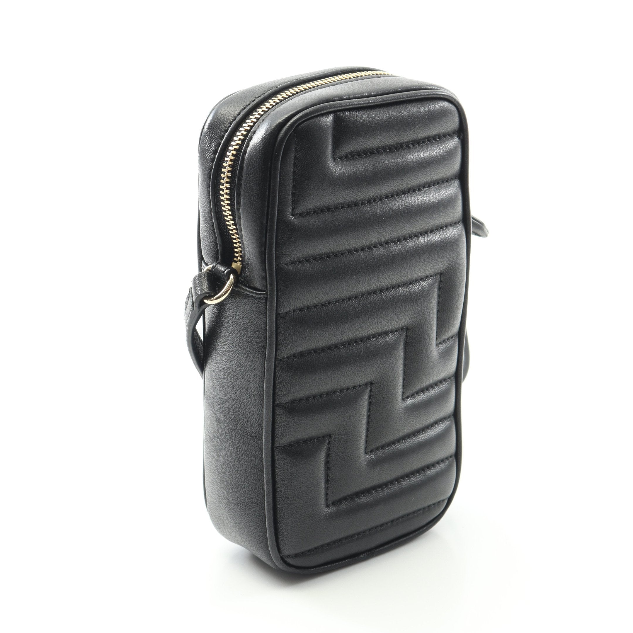 AVENUE フォンケース ショルダーバッグ レザー ブラック ジミーチュウ