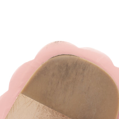 フラワー スライドサンダル エナメルレザー ブラック ピンク ミュウミュウ シューズ miu miu