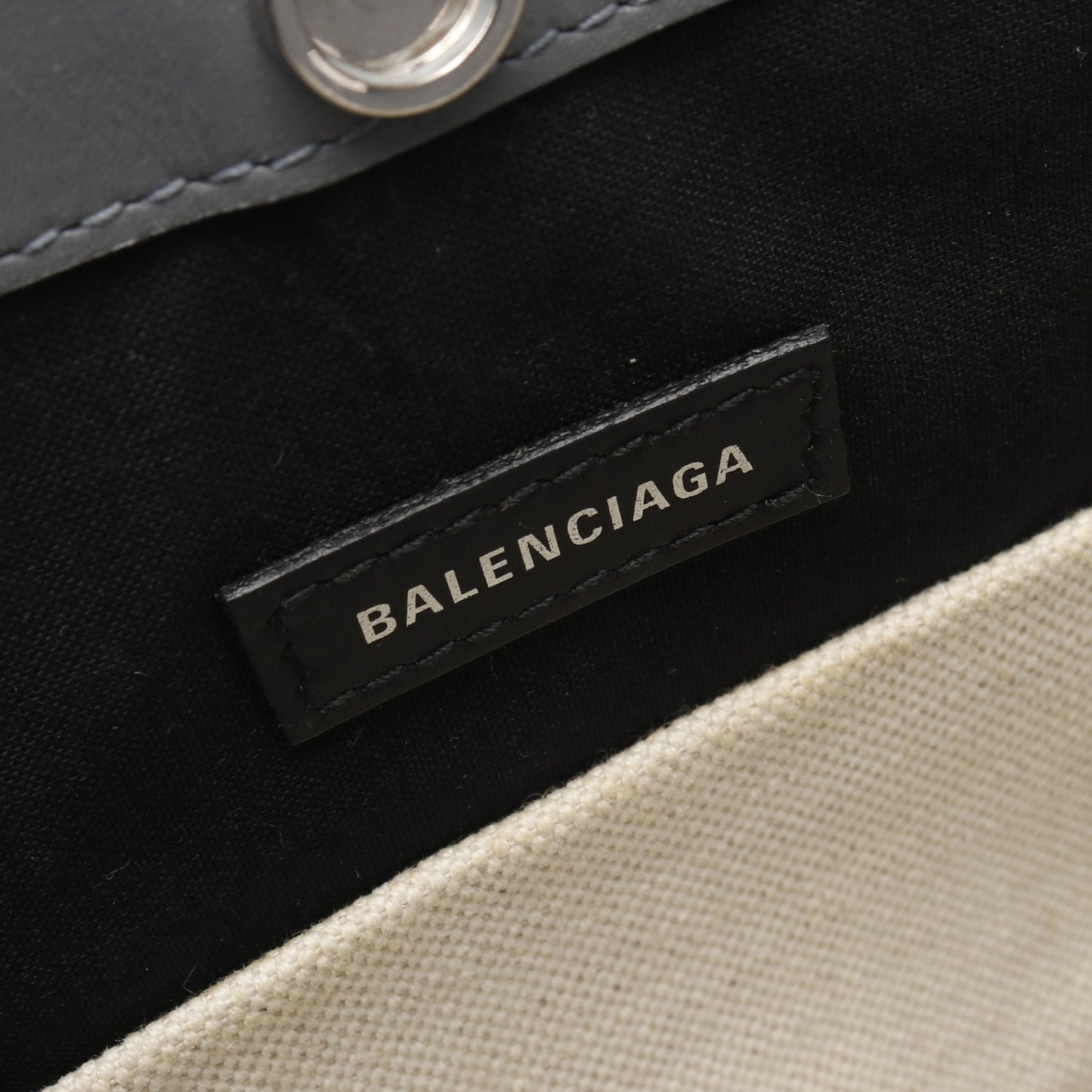 ネイビー ポシェット ショルダーバッグ キャンバス レザー アイボリー グレー バレンシアガ バッグ BALENCIAGA
