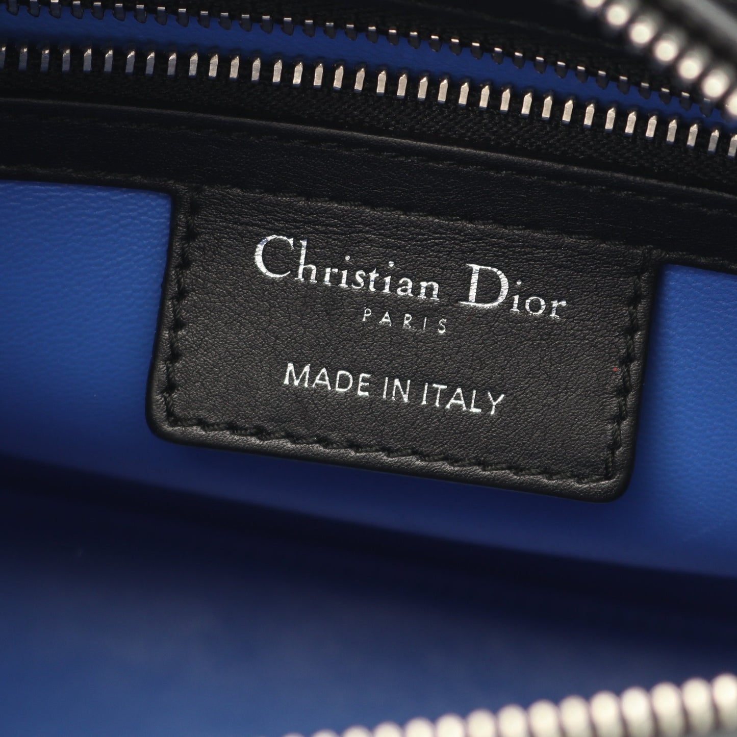 LADY DIOR レディディオール ハンドバッグ レザー ブラック ブルー 2WAY クリスチャンディオール バッグ Christian Dior