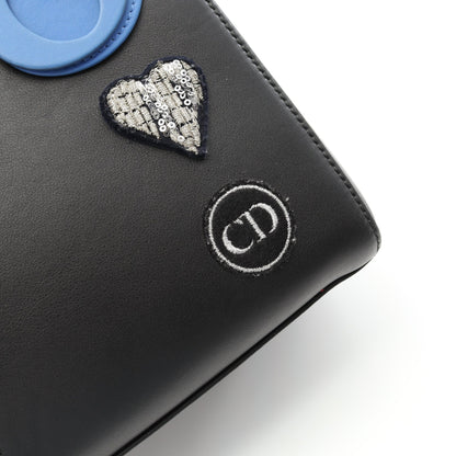 LADY DIOR レディディオール ハンドバッグ レザー ブラック ブルー 2WAY クリスチャンディオール バッグ Christian Dior