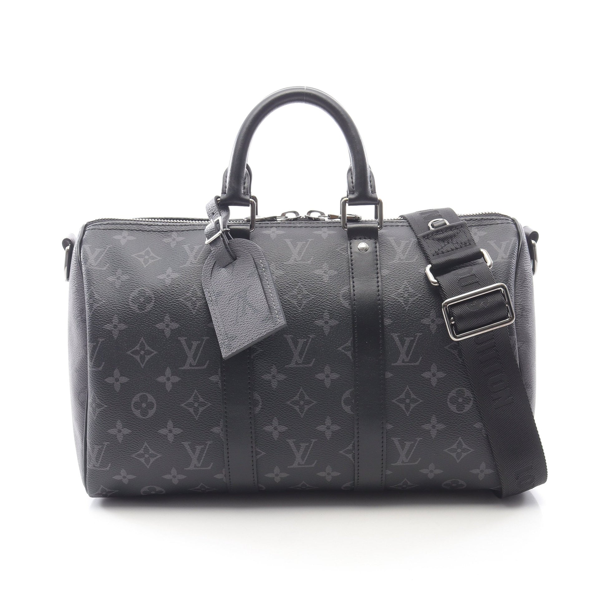 キーポル バンドリエール35 モノグラムエクリプス ハンドバッグ PVC レザー ブラック 2WAY ルイヴィトン バッグ LOUIS VUITTON