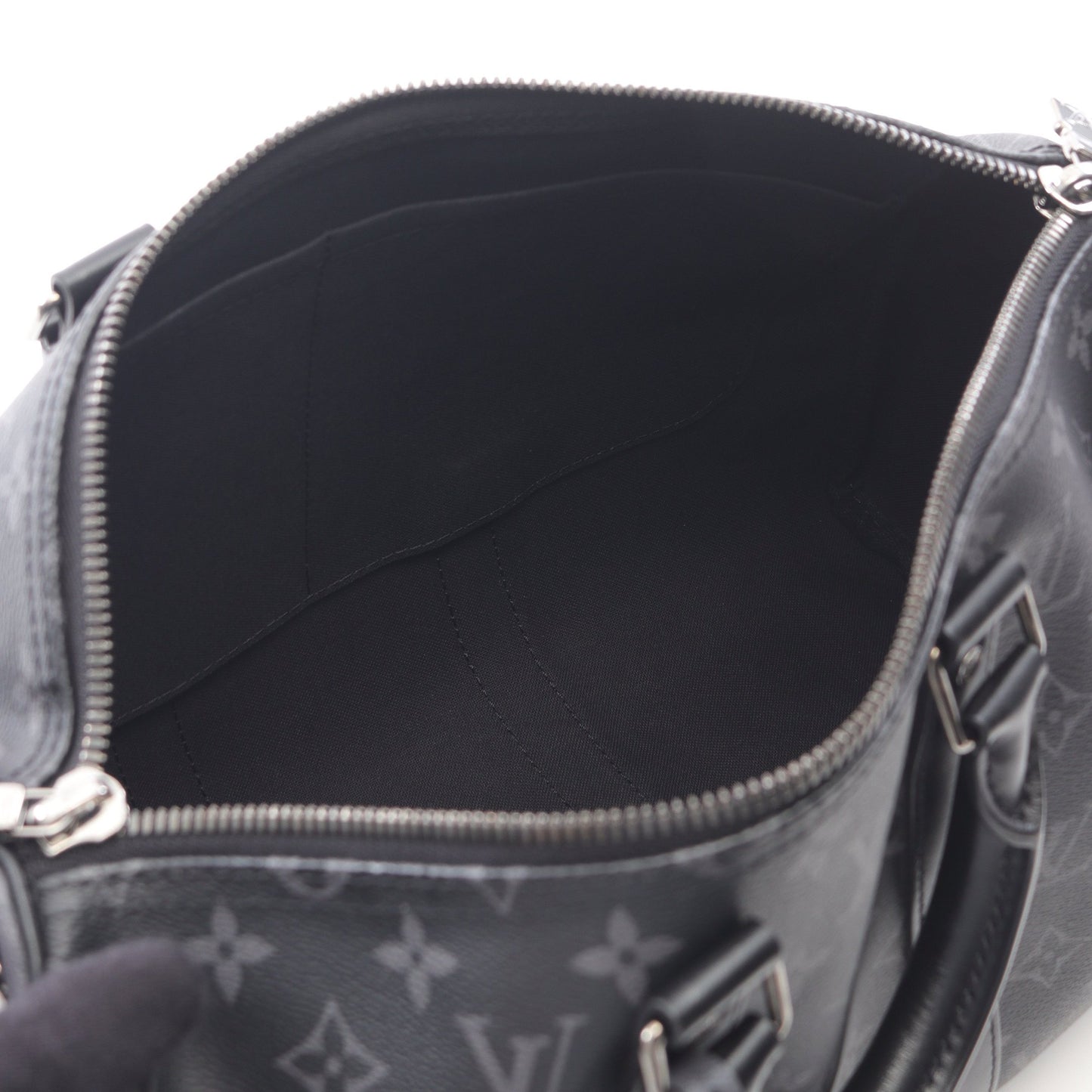 キーポル バンドリエール35 モノグラムエクリプス ハンドバッグ PVC レザー ブラック 2WAY ルイヴィトン バッグ LOUIS VUITTON
