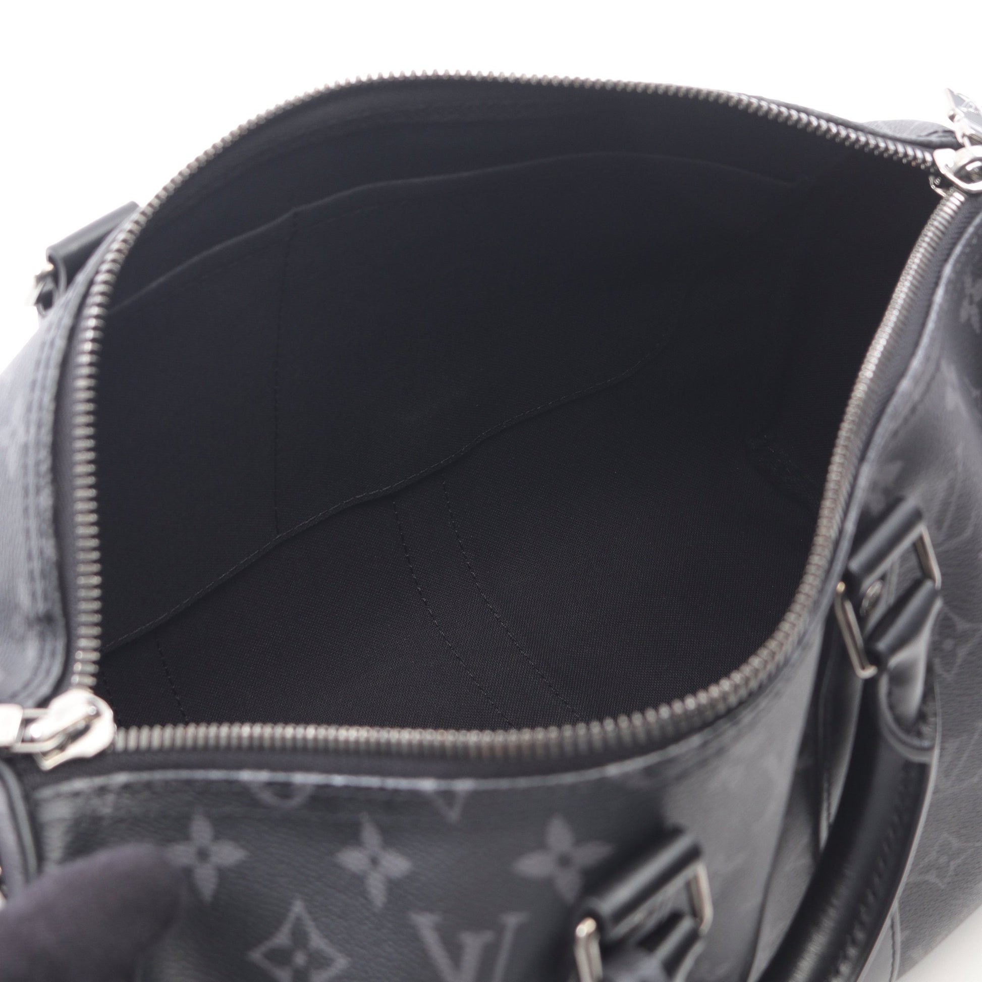 キーポル バンドリエール35 モノグラムエクリプス ハンドバッグ PVC レザー ブラック 2WAY ルイヴィトン バッグ LOUIS VUITTON