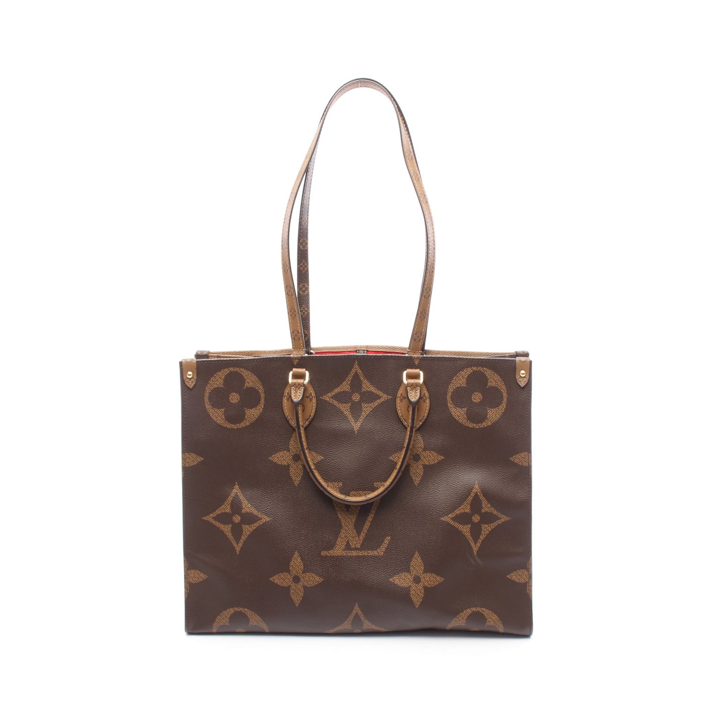 オンザゴーGM モノグラムジャイアント リバース ショルダーバッグ トートバッグ PVC ブラウン ベージュ 2WAY ルイヴィトン バッグ LOUIS VUITTON