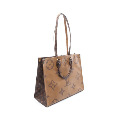 オンザゴーGM モノグラムジャイアント リバース ショルダーバッグ トートバッグ PVC ブラウン ベージュ 2WAY ルイヴィトン バッグ LOUIS VUITTON