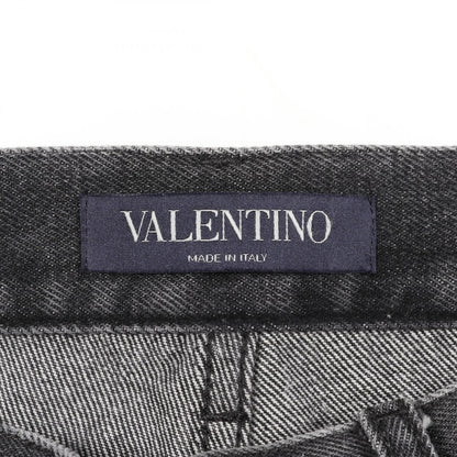 デニムパンツ パッチワーク カットオフ コットン ダークグレー ヴァレンティノ ボトムス VALENTINO