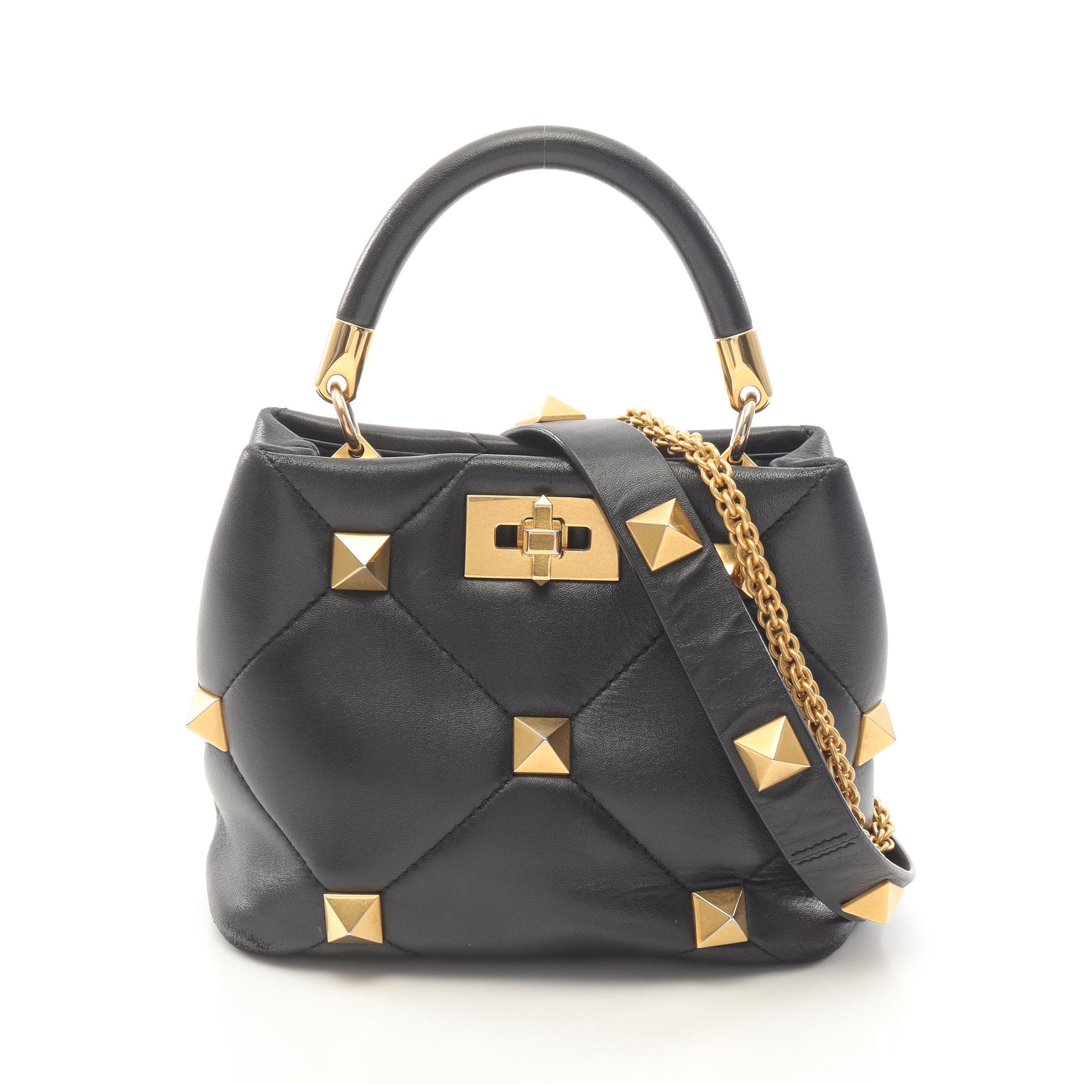 専用ヴァレンティノガラヴァーニ ハンドバッグ 2way レザー 黒 ワンスタッズ ヴァレンティノガラヴァーニ ハンドバッグ 2way レザー 黒 ワン