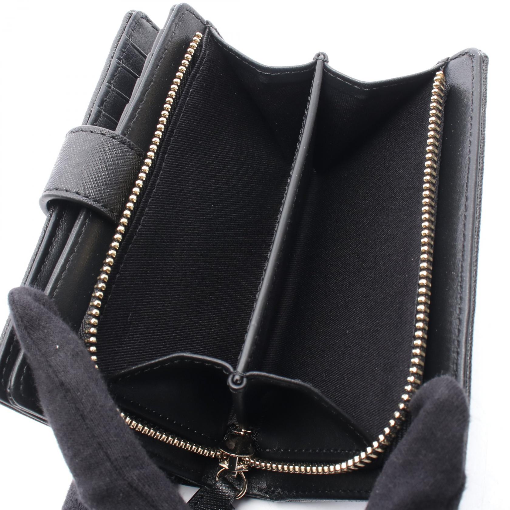 ヴィヴィアンウエストウッド オーブ 二つ折り 財布 サフィアーノレザー ブラック ZIP CARD WALLET オーブ 二つ折り財布 サフィアーノレザー