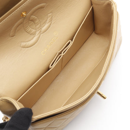 マトラッセ Wフラップ Wチェーンショルダーバッグ ラムスキン ベージュ ゴールド金具 シャネル バッグ CHANEL