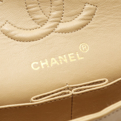 マトラッセ Wフラップ Wチェーンショルダーバッグ ラムスキン ベージュ ゴールド金具 シャネル バッグ CHANEL
