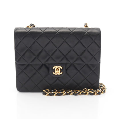 マトラッセ チェーンショルダーバッグ ラムスキン ブラック ゴールド金具 シャネル バッグ CHANEL