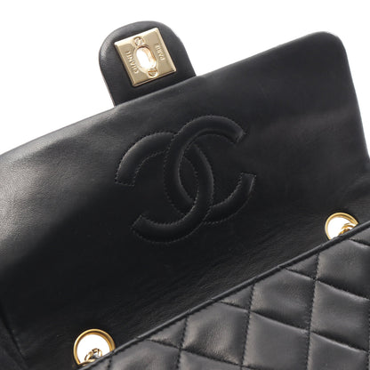 マトラッセ チェーンショルダーバッグ ラムスキン ブラック ゴールド金具 シャネル バッグ CHANEL