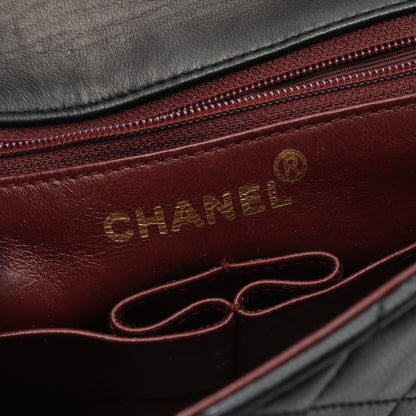 マトラッセ チェーンショルダーバッグ ラムスキン ブラック ゴールド金具 シャネル バッグ CHANEL