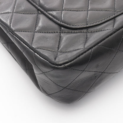 マトラッセ Wフラップ Wチェーンショルダーバッグ ラムスキン ブラック ゴールド金具 シャネル バッグ CHANEL