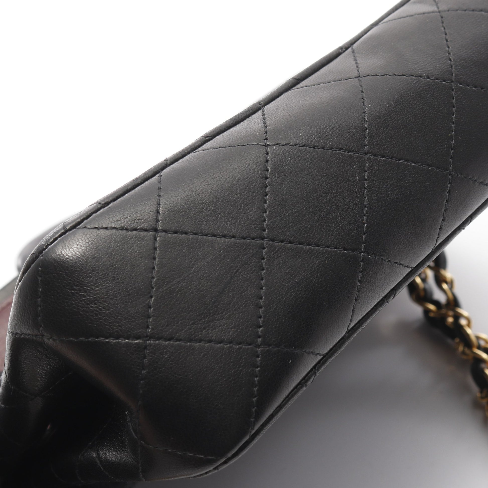 マトラッセ Wフラップ Wチェーンショルダーバッグ ラムスキン ブラック ゴールド金具 シャネル バッグ CHANEL