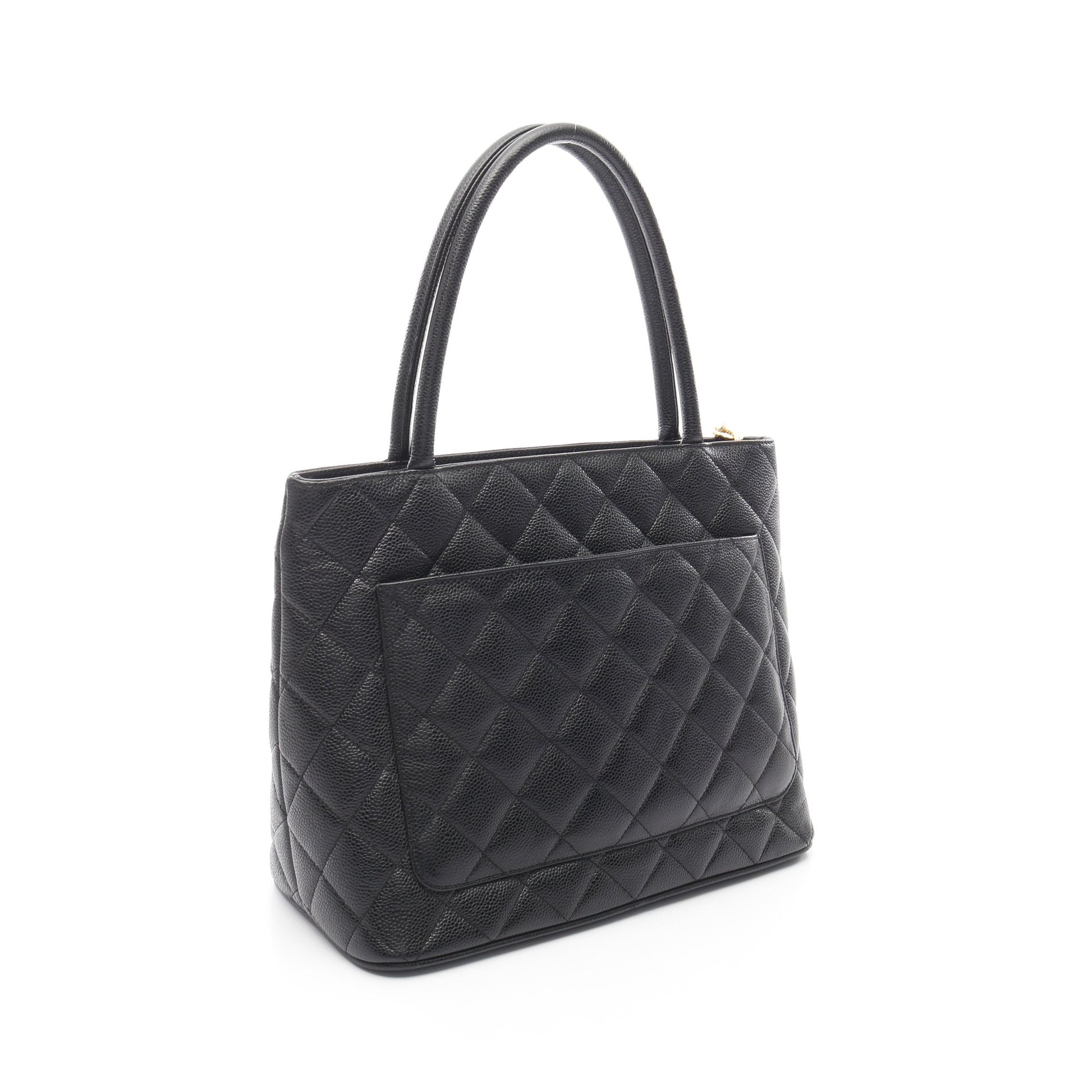 復刻トート ハンドバッグ トートバッグ キャビアスキン ブラック ゴールド金具 シャネル バッグ CHANEL