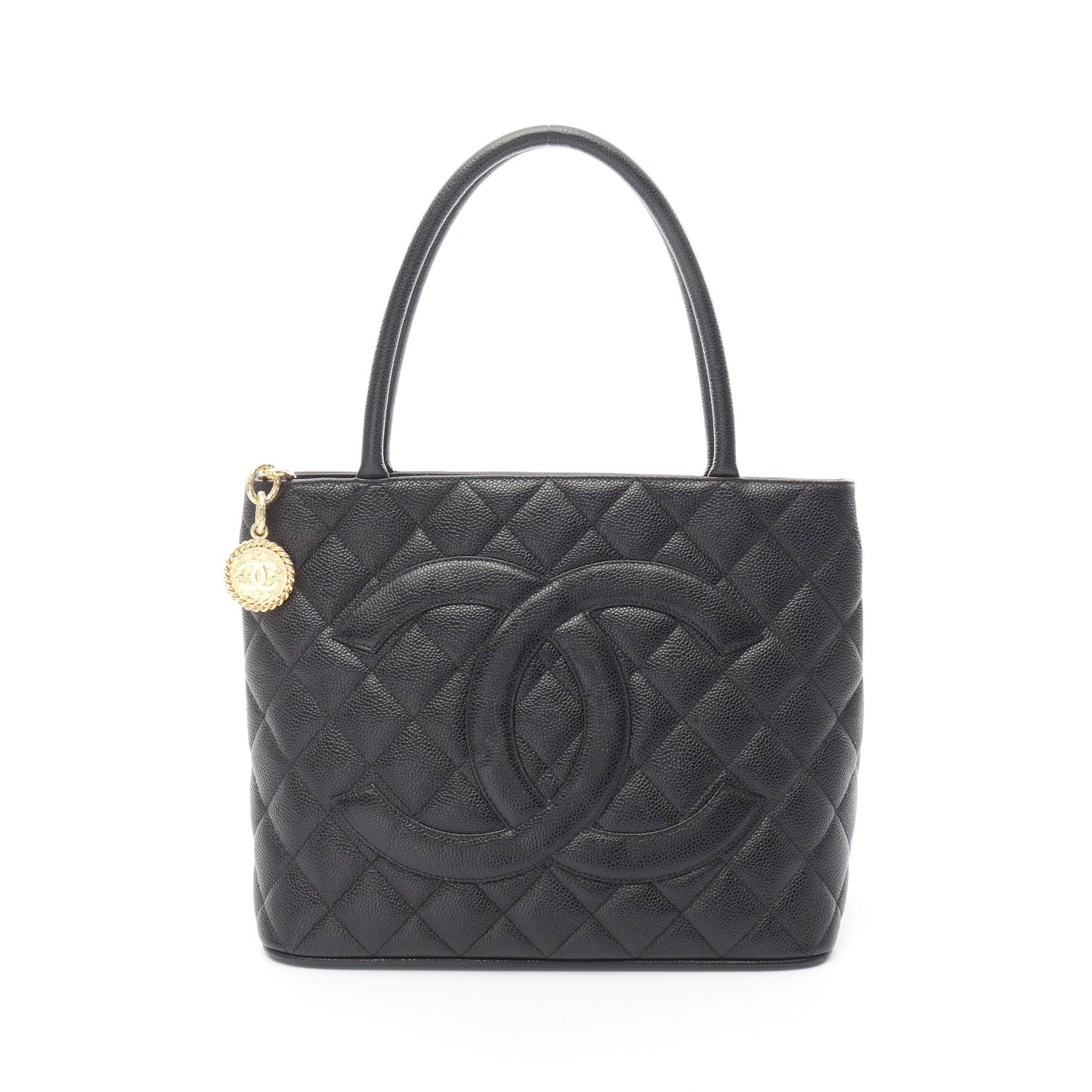 復刻トート ハンドバッグ トートバッグ キャビアスキン ブラック ゴールド金具 シャネル バッグ CHANEL