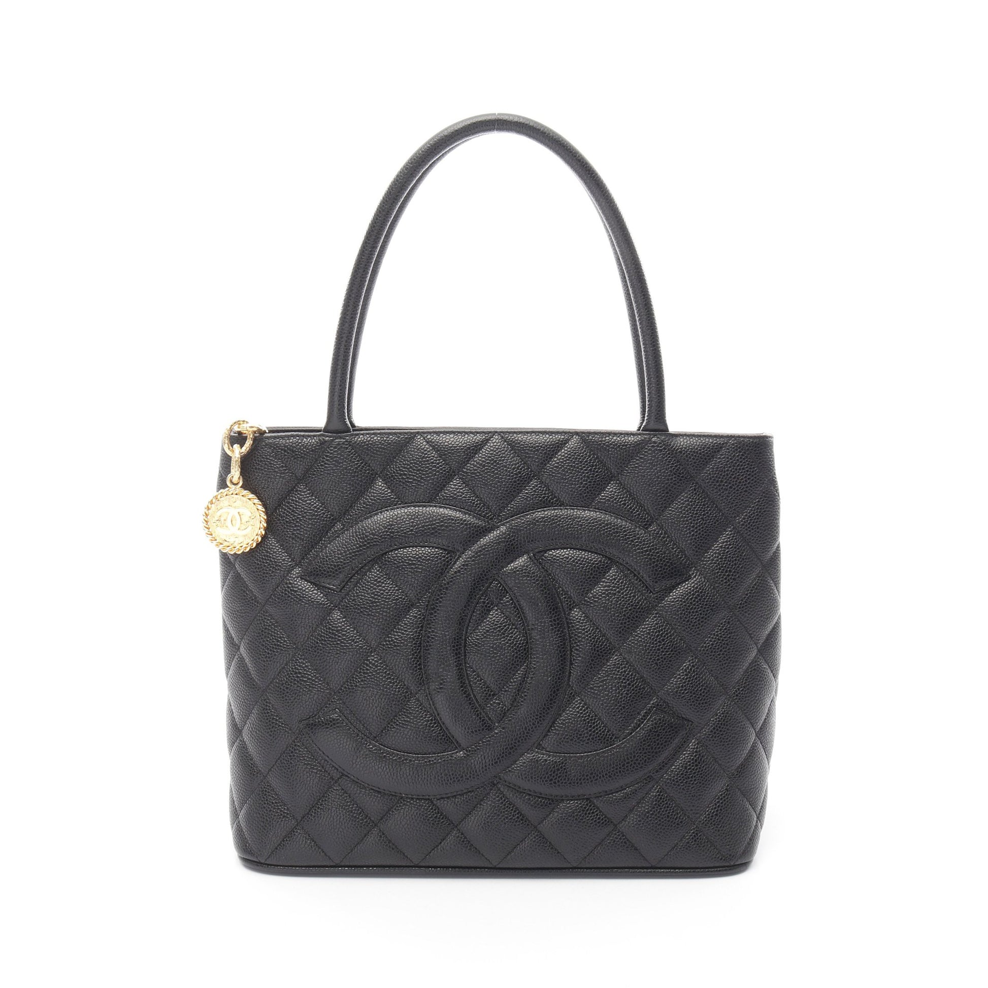復刻トート ハンドバッグ トートバッグ キャビアスキン ブラック ゴールド金具 シャネル バッグ CHANEL