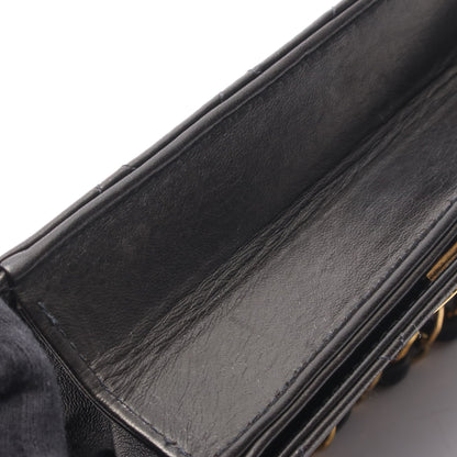 ミニマトラッセ フルフラップ チェーンショルダーバッグ ラムスキン ブラック ゴールド金具 プッシュロック シャネル バッグ CHANEL