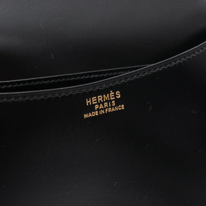 ショルダーバッグ ボックスカーフ ブラック ゴールド金具 ヴィンテージ ○R刻印 エルメス バッグ HERMES