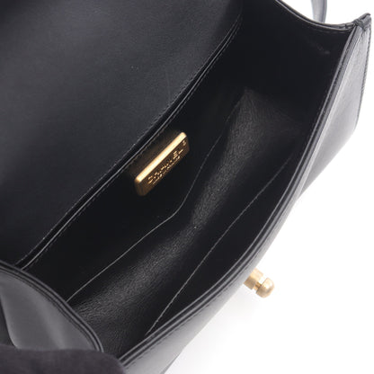 ボーイシャネル スモール チェーンショルダーバッグ レザー ブラック レッド ピンクレッド アンティークゴールド金具 シャネル バッグ CHANEL