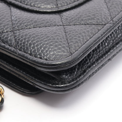 マトラッセ チェーンウォレット キャビアスキン ブラック ゴールド金具 シャネル バッグ CHANEL