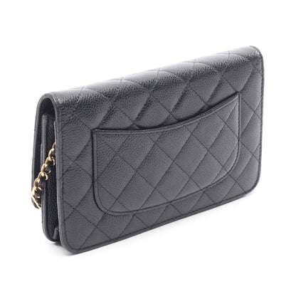 マトラッセ チェーンウォレット キャビアスキン ブラック ゴールド金具 シャネル バッグ CHANEL