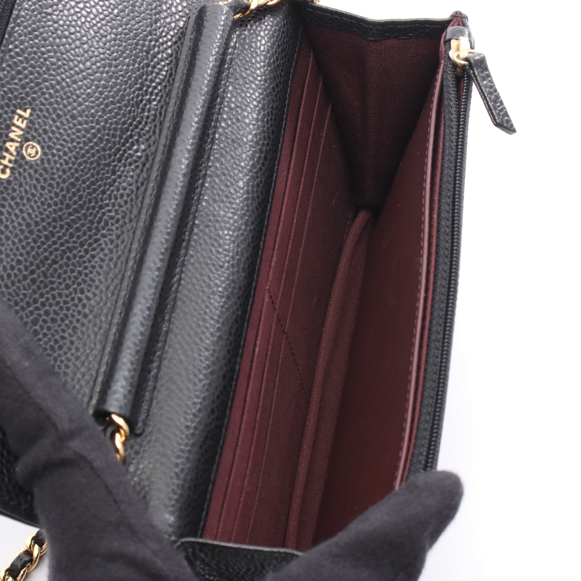 マトラッセ チェーンウォレット キャビアスキン ブラック ゴールド金具 シャネル バッグ CHANEL