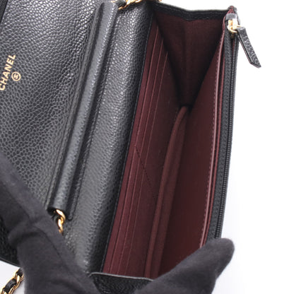 マトラッセ チェーンウォレット キャビアスキン ブラック ゴールド金具 シャネル バッグ CHANEL