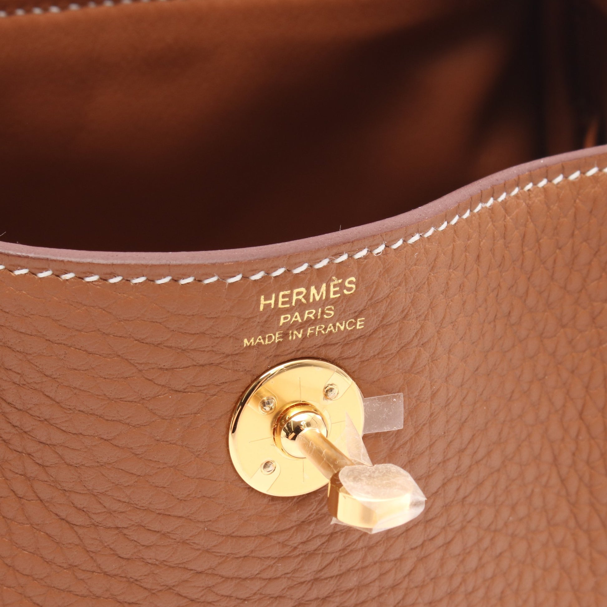 リンディ ミニ ゴールド ショルダーバッグ トリヨンクレマンス ブラウン ゴールド金具 K刻印 エルメス バッグ HERMES