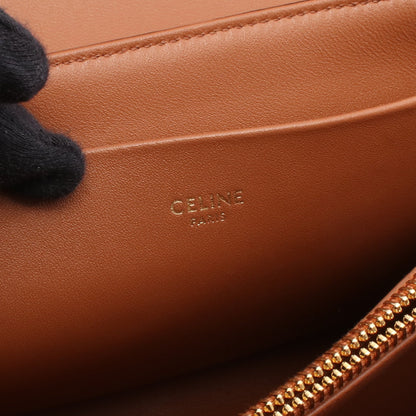 ヴィクトワール ミディアム トリオンフ Wチェーンショルダーバッグ PVC ダークブラウン ブラウン セリーヌ バッグ CELINE