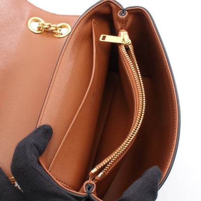 ヴィクトワール ミディアム トリオンフ Wチェーンショルダーバッグ PVC ダークブラウン ブラウン セリーヌ バッグ CELINE