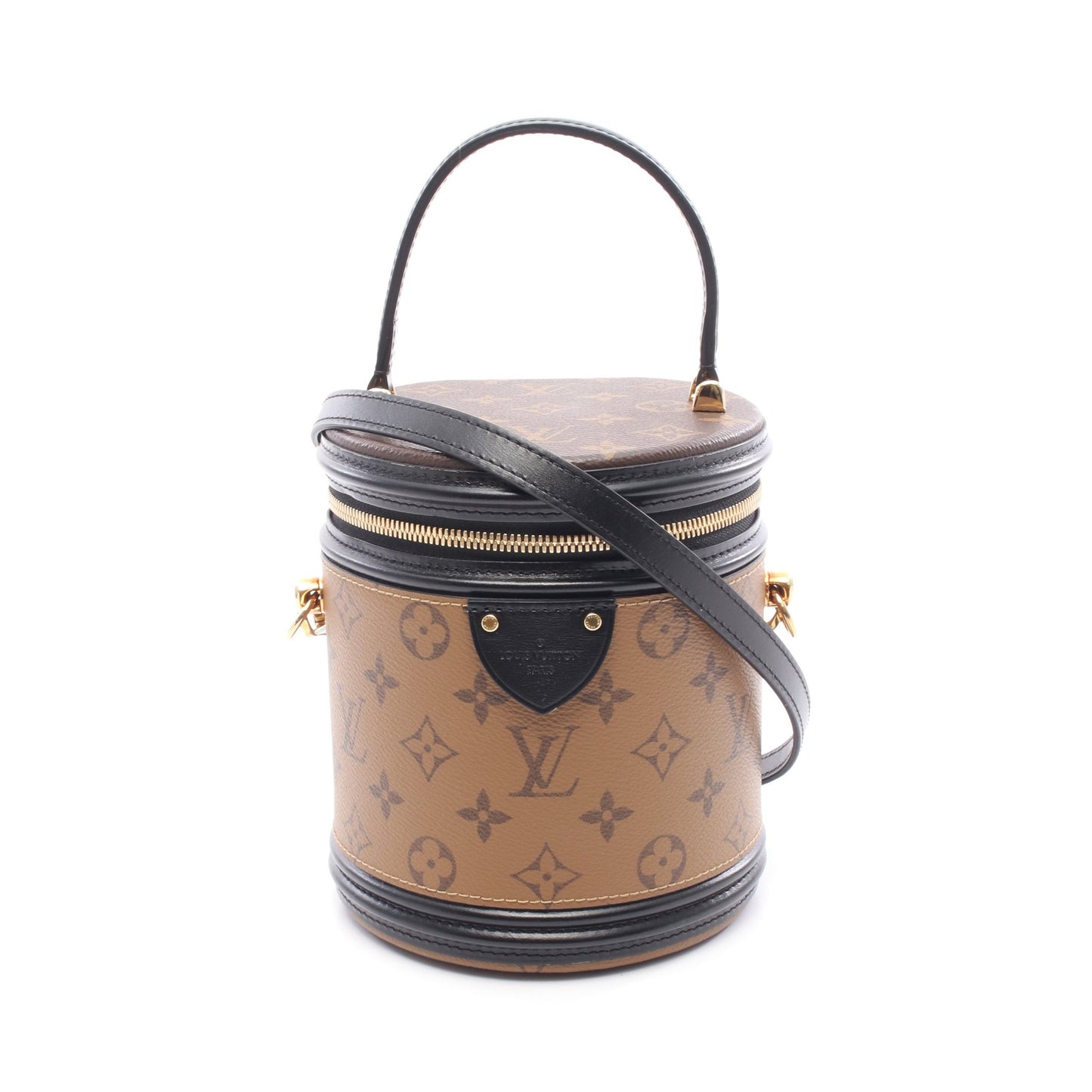 カンヌ モノグラムリバース ハンドバッグ バニティバッグ PVC レザー ブラウン ブラック 2WAY ルイヴィトン バッグ LOUIS VUITTON