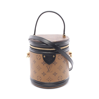 カンヌ モノグラムリバース ハンドバッグ バニティバッグ PVC レザー ブラウン ブラック 2WAY ルイヴィトン バッグ LOUIS VUITTON