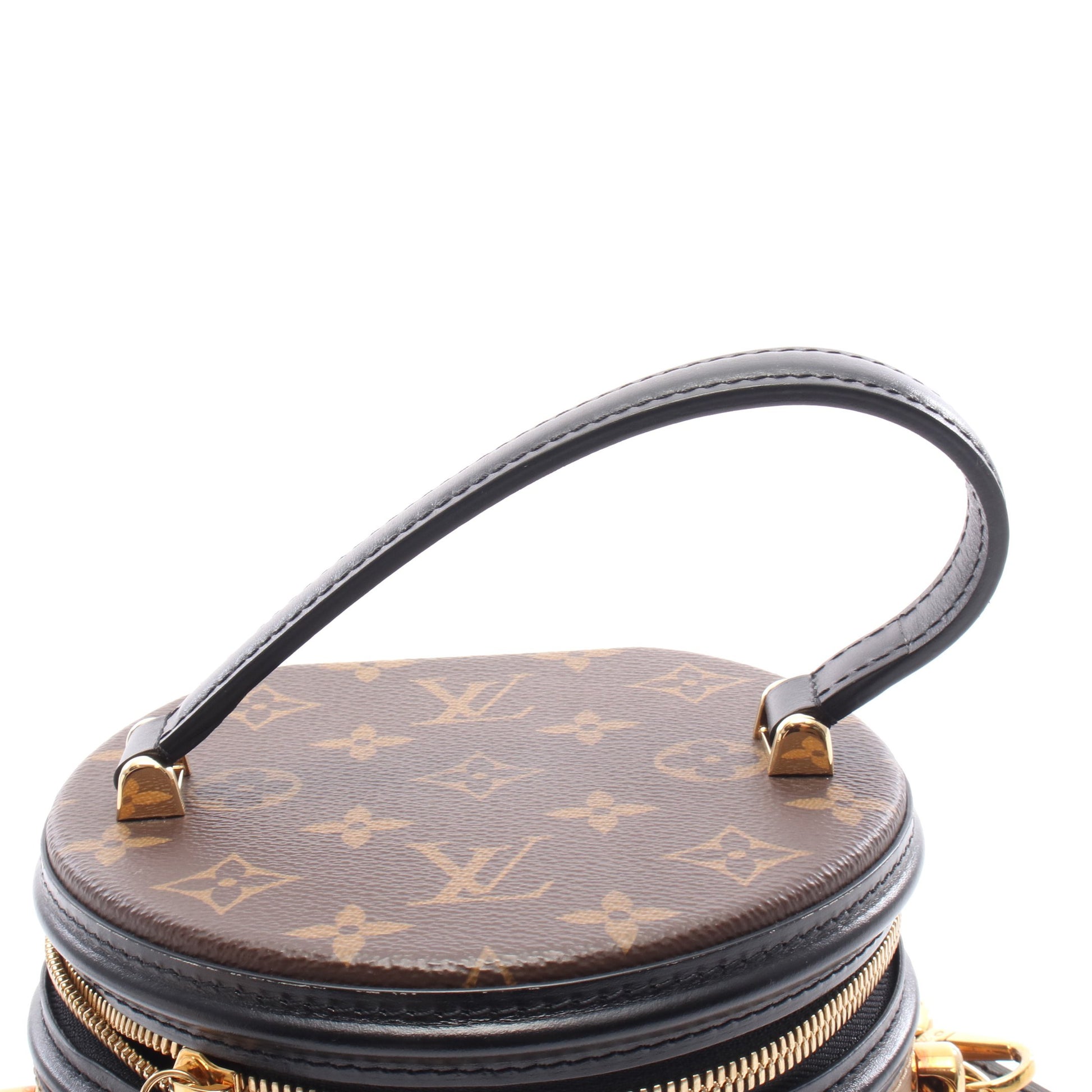 カンヌ モノグラムリバース ハンドバッグ バニティバッグ PVC レザー ブラウン ブラック 2WAY ルイヴィトン バッグ LOUIS VUITTON