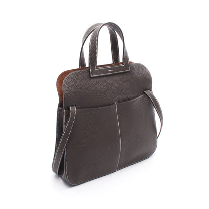 アルザン31 エベンヌ ハンドバッグ トリヨンクレマンス ダークブラウン シルバー金具 2WAY T刻印 エルメス バッグ HERMES