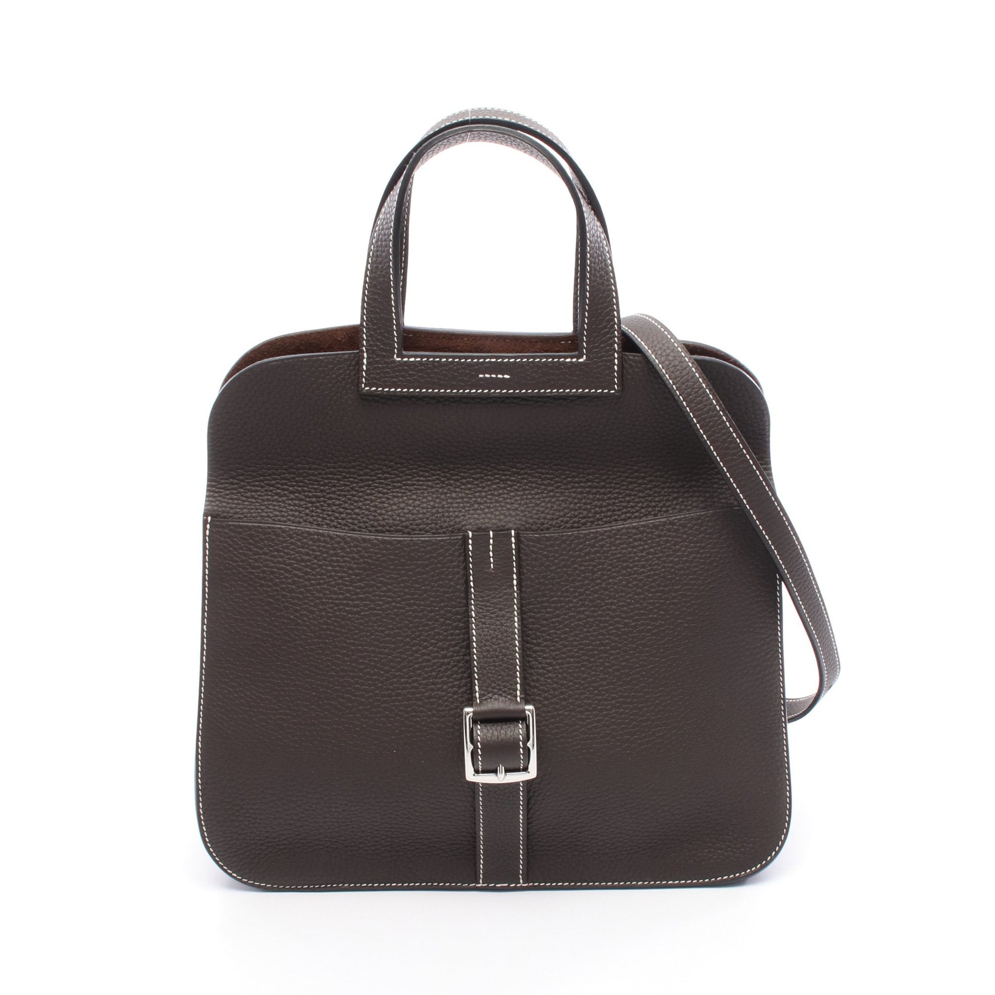アルザン31 エベンヌ ハンドバッグ トリヨンクレマンス ダークブラウン シルバー金具 2WAY T刻印 エルメス バッグ HERMES