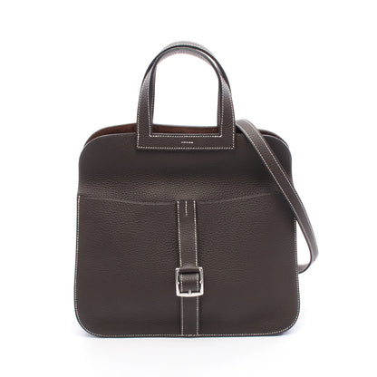 アルザン31 エベンヌ ハンドバッグ トリヨンクレマンス ダークブラウン シルバー金具 2WAY T刻印 エルメス バッグ HERMES