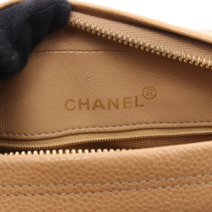 マトラッセ チェーンショルダーバッグ キャビアスキン ライトブラウン ゴールド金具 シャネル バッグ CHANEL