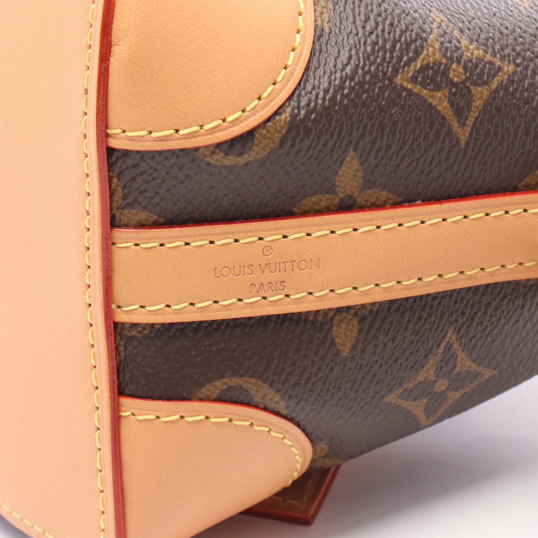 ノエ パース モノグラム ショルダーバッグ PVC レザー ブラウン ルイ