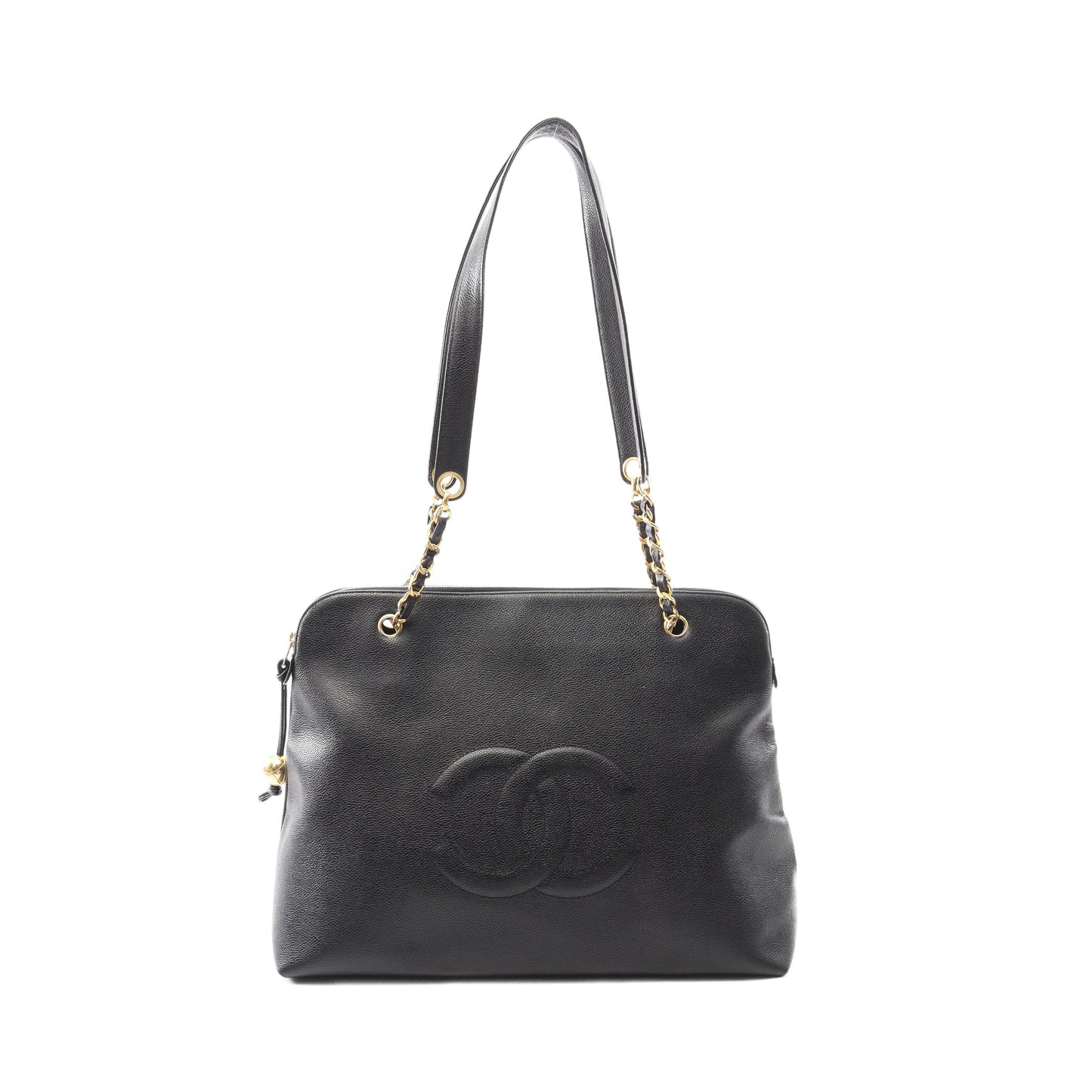 ココマーク ショルダーバッグ トートバッグ キャビアスキン ブラック ゴールド金具 シャネル バッグ CHANEL