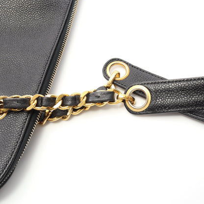 ココマーク ショルダーバッグ トートバッグ キャビアスキン ブラック ゴールド金具 シャネル バッグ CHANEL