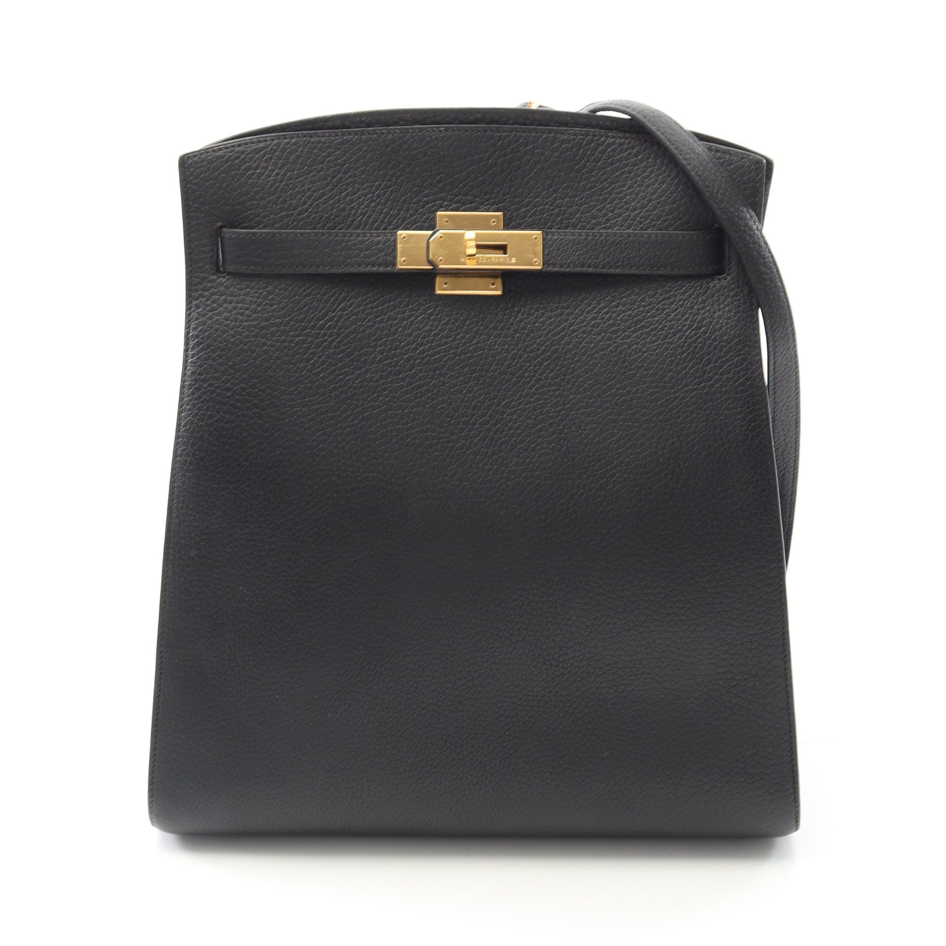 ケリースポーツGM ショルダーバッグ アルデンヌ ブラック ゴールド金具 ○W刻印 エルメス バッグ HERMES