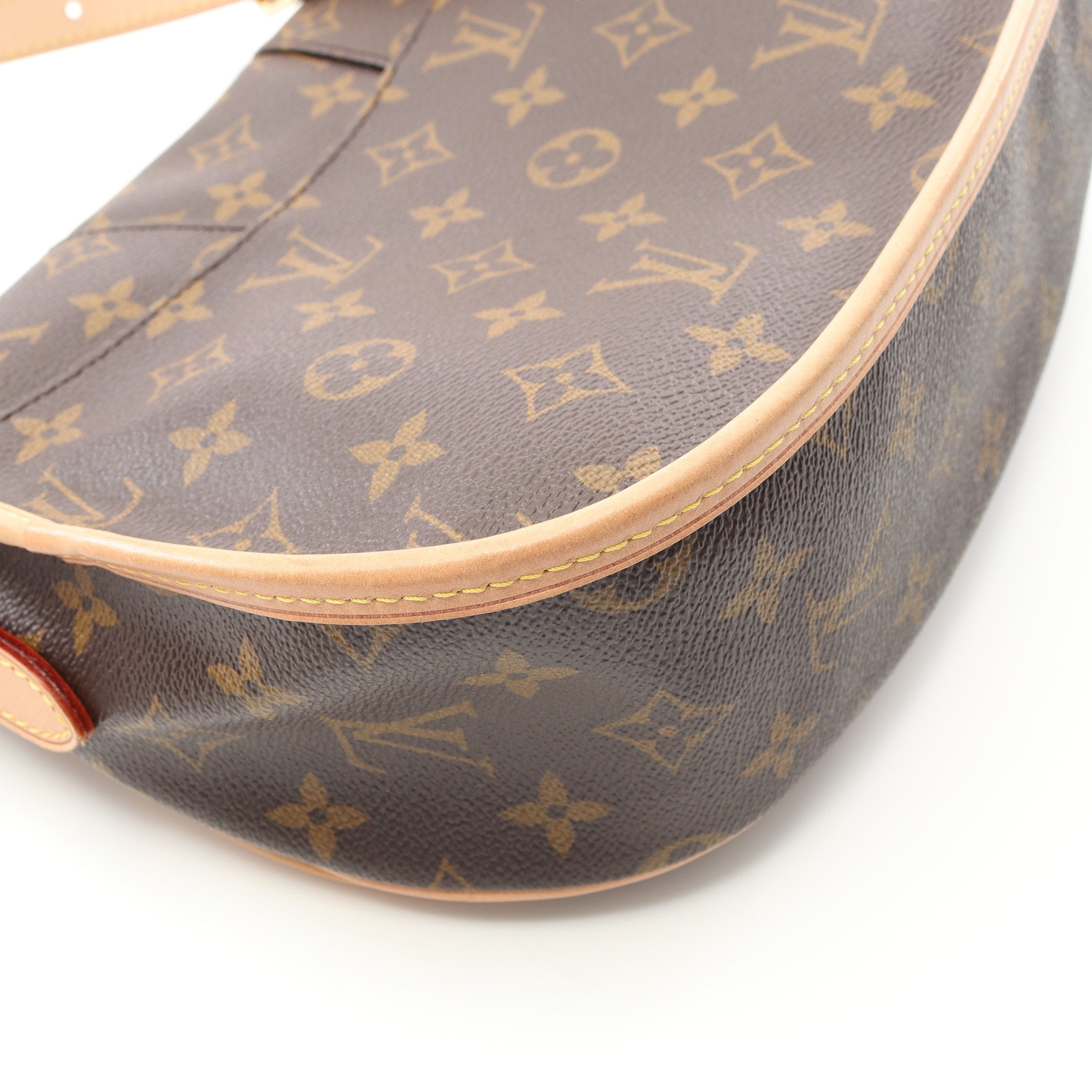 メニルモンタンPM モノグラム ショルダーバッグ PVC レザー ブラウン