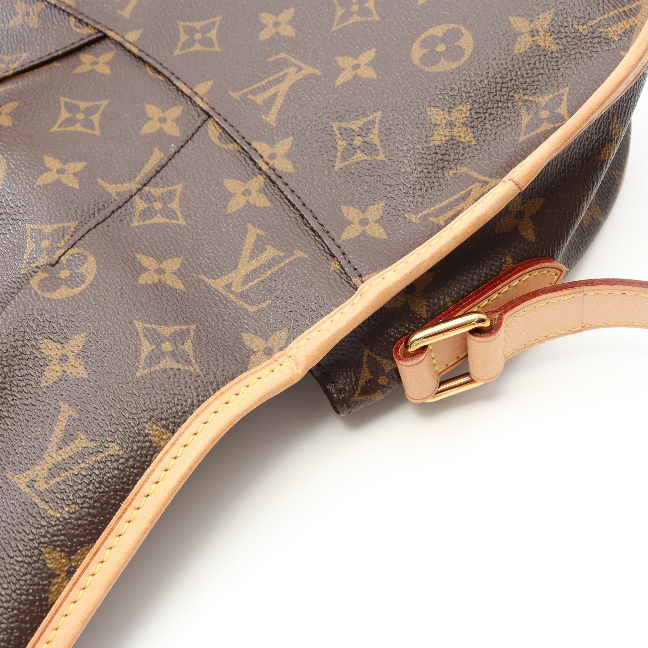 メニルモンタンPM モノグラム ショルダーバッグ PVC レザー ブラウン