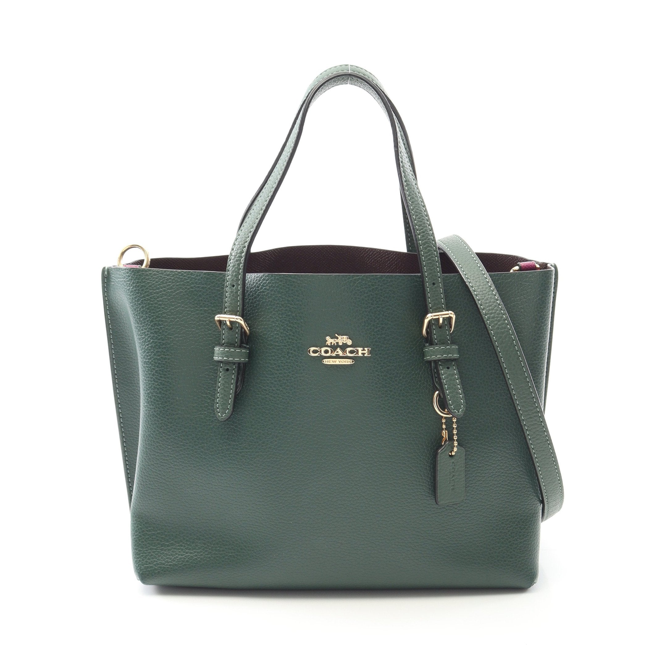 MOLLIE TOTE 25 ハンドバッグ レザー ダークグリーン 2WAY コーチ – RECLO