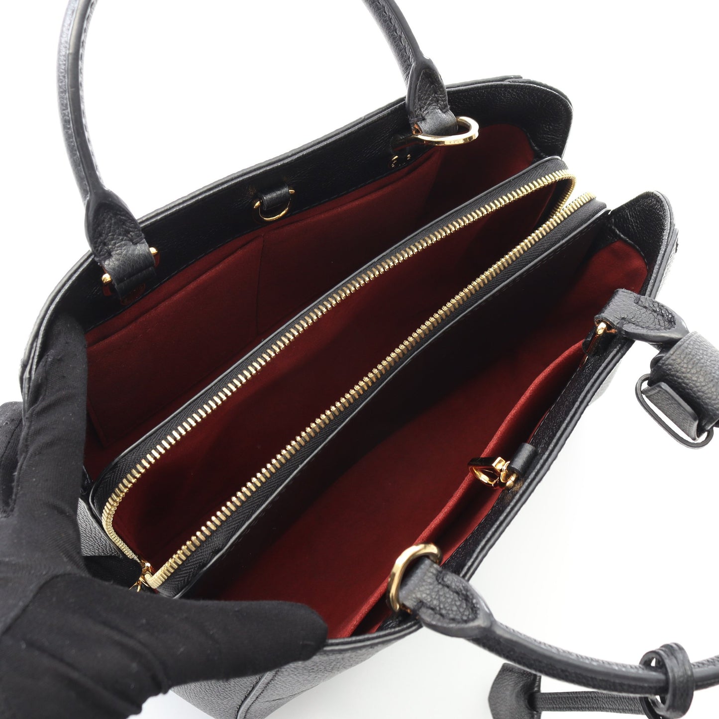 モンテーニュBB バイカラーモノグラムアンプラント ハンドバッグ レザー ブラック ベージュ 2WAY ルイヴィトン バッグ LOUIS VUITTON