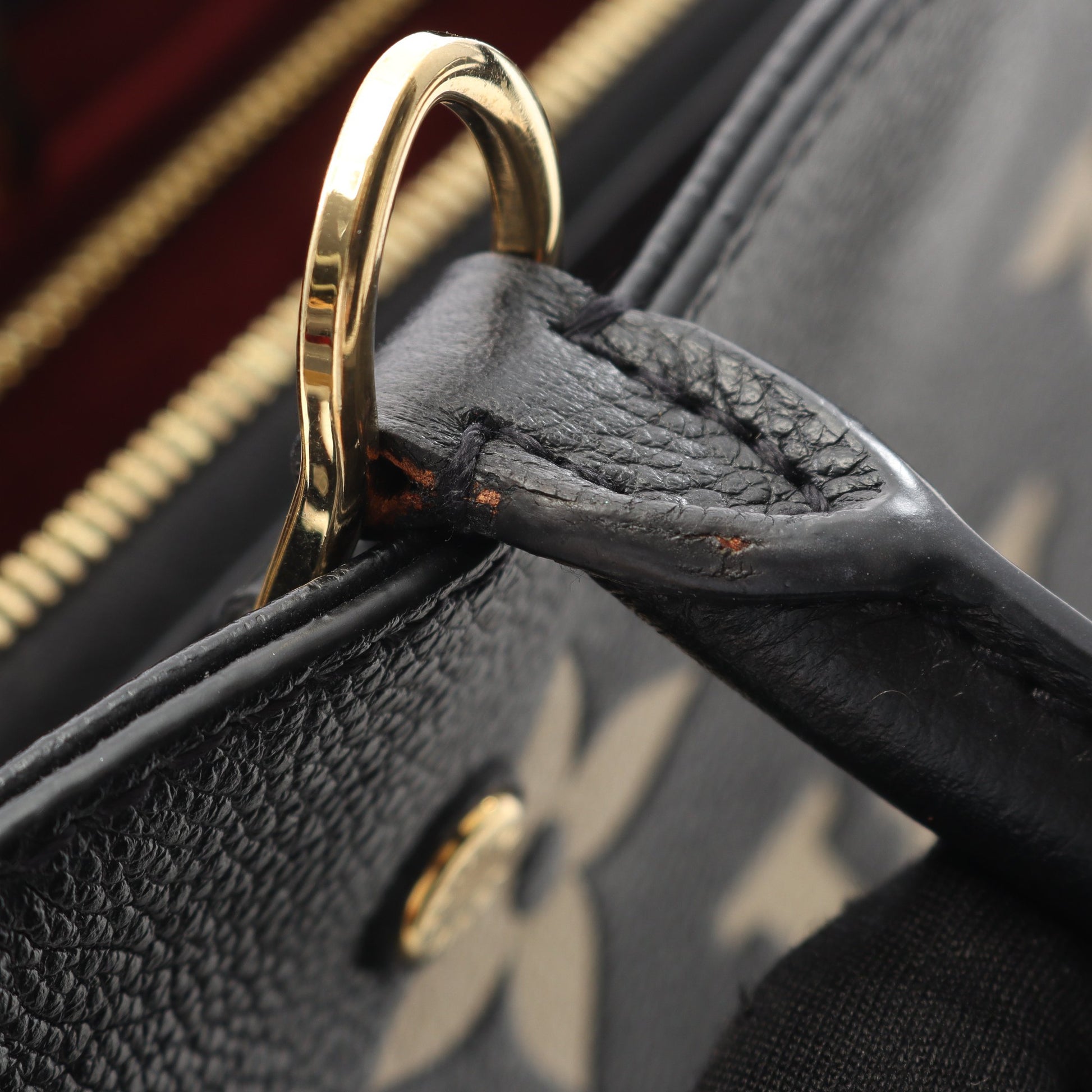 モンテーニュBB バイカラーモノグラムアンプラント ハンドバッグ レザー ブラック ベージュ 2WAY ルイヴィトン バッグ LOUIS VUITTON