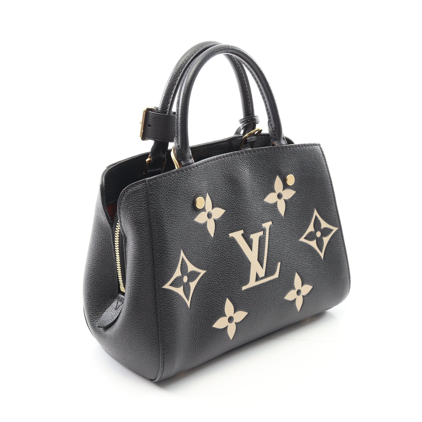 モンテーニュBB バイカラーモノグラムアンプラント ハンドバッグ レザー ブラック ベージュ 2WAY ルイヴィトン バッグ LOUIS VUITTON